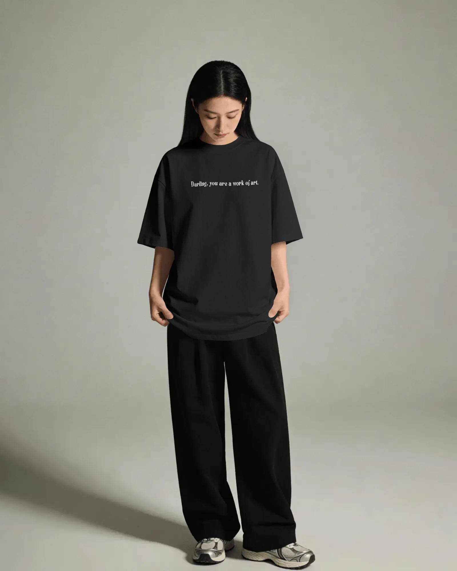 Unisex HEY, YOU. oversized graphic t-shirt in 240 GSM French Terry cotton